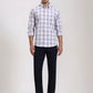 Light Purple Checked Slim Fit Casual Shirt | Greenfibre