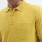 Ochre Yellow Solid Regular Fit Polo T-Shirt | Greenfibre