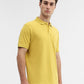 Ochre Yellow Solid Regular Fit Polo T-Shirt | Greenfibre
