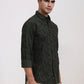 Green Printed Slim Fit Casual Shirt | Greenfibre