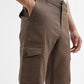 Brown Solid Slim Fit Cargo Pant | Greenfibre