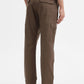 Brown Solid Slim Fit Cargo Pant | Greenfibre
