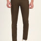 Olive Brown Solid Super Slim Fit Casual Trouser | Greenfibre