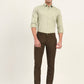 Olive Brown Solid Super Slim Fit Casual Trouser | Greenfibre