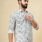 Light Green Printed Slim Fit Casual Shirt | Greenfibre