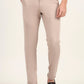 Beige Solid Neo Fit Casual Trouser | Greenfibre