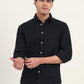 Navy Blue Solid Slim Fit Casual Shirt | Greenfibre