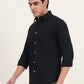 Navy Blue Solid Slim Fit Casual Shirt | Greenfibre
