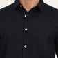 Navy Blue Solid Slim Fit Casual Shirt | Greenfibre