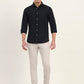 Navy Blue Solid Slim Fit Casual Shirt | Greenfibre