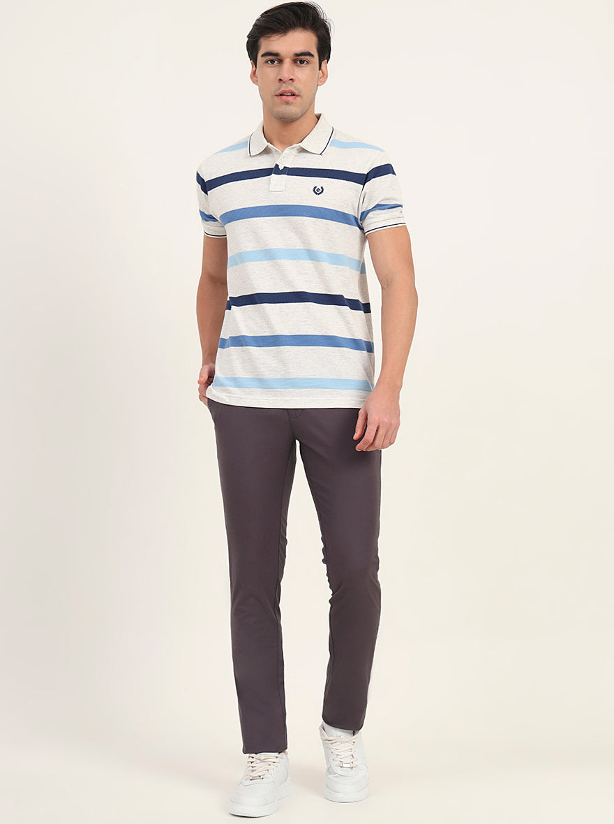 Grey Solid Super Slim Fit Casual Trouser | Greenfibre