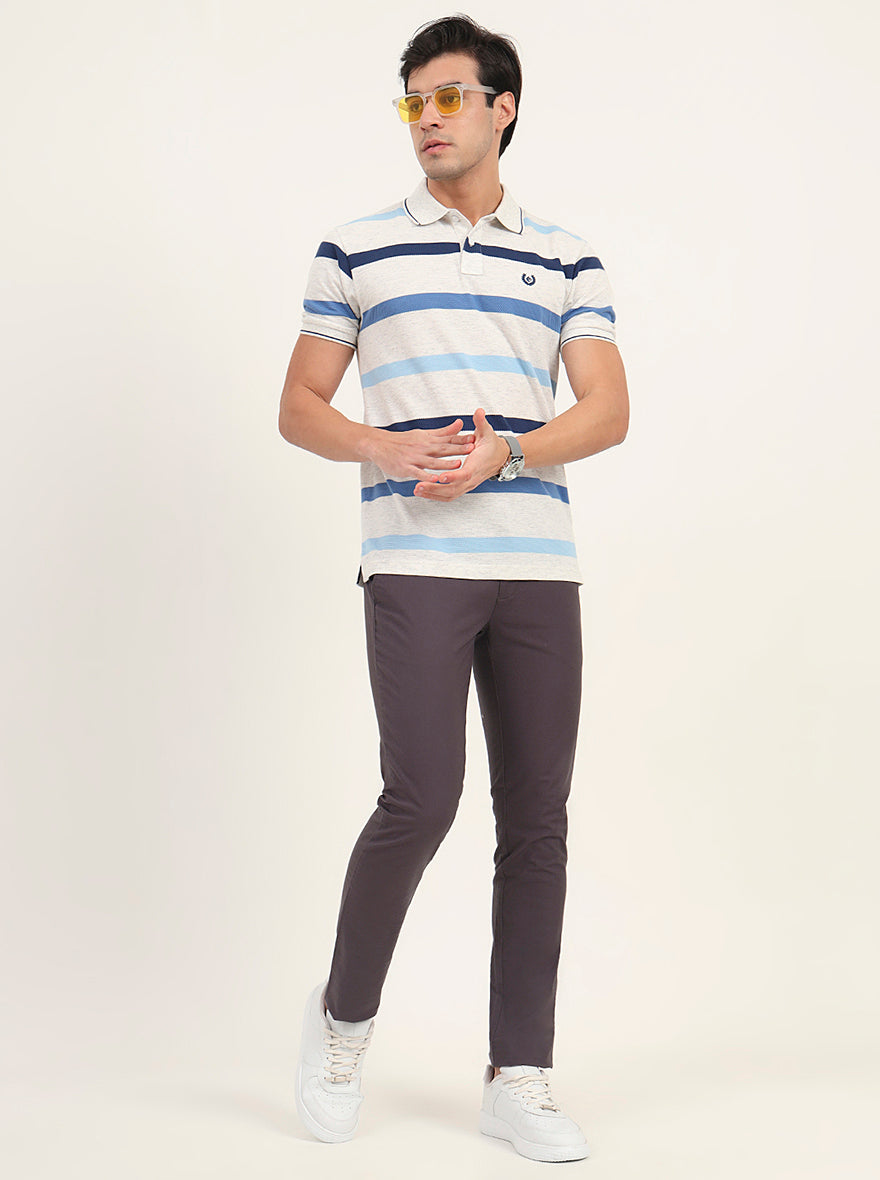 Grey Solid Super Slim Fit Casual Trouser | Greenfibre