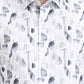 White & Grey Printed Slim Fit Party Wear Shirt | Greenfibre