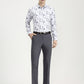 White & Grey Printed Slim Fit Party Wear Shirt | Greenfibre