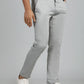 Light Grey Solid Super Slim Fit Casual Trouser | Greenfibre