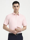 Peach Solid Regular Fit Formal Shirt | Greenfibre
