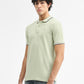 Pista Green Jacquard Slim Fit Polo T-Shirt | Greenfibre