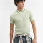 Pista Green Jacquard Slim Fit Polo T-Shirt | Greenfibre