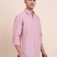 Onion Pink Solid Slim Fit Semi Casual Shirt | Greenfibre