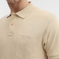 Beige Solid Regular Fit Polo T-Shirt | Greenfibre