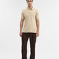 Beige Solid Regular Fit Polo T-Shirt | Greenfibre