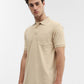 Beige Solid Regular Fit Polo T-Shirt | Greenfibre