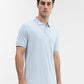 Sky Blue Solid Regular Fit Polo T-Shirt | Greenfibre
