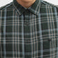 Olive Checked Slim Fit Casual Shirt | Greenfibre