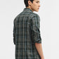 Olive Checked Slim Fit Casual Shirt | Greenfibre