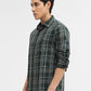 Olive Checked Slim Fit Casual Shirt | Greenfibre