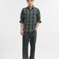 Olive Checked Slim Fit Casual Shirt | Greenfibre