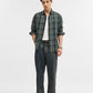 Olive Checked Slim Fit Casual Shirt | Greenfibre