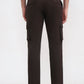 Dark Olive Brown Solid Slim Fit Cargo Pant | Greenfibre