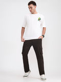 Dark Olive Brown Solid Slim Fit Cargo Pant | Greenfibre