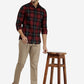 Beige Solid Neo Fit Casual Trouser | Greenfibre