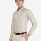 Light Grey Printed Slim fit Formal Shirt | Greenfibre