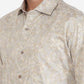 Light Grey Printed Slim fit Formal Shirt | Greenfibre