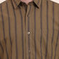 Olive Brown Striped Smart Fit Semi Casual Shirt | Greenfibre