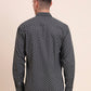 Dark Grey Printed Smart Fit Semi Casual Shirt | Greenfibre