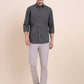 Dark Grey Printed Smart Fit Semi Casual Shirt | Greenfibre