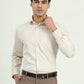 Cream Checked Regular Fit Formal Shirt | Greenfire