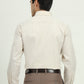 Cream Checked Regular Fit Formal Shirt | Greenfibre