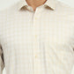 Cream Checked Regular Fit Formal Shirt | Greenfire