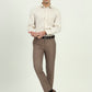 Cream Checked Regular Fit Formal Shirt | Greenfibre