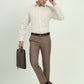 Cream Checked Regular Fit Formal Shirt | Greenfibre