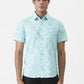 Sky Blue Printed Slim Fit Casual Shirt | Greenfibre