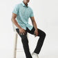 Sky Blue Printed Slim Fit Casual Shirt | Greenfibre