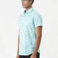 Sky Blue Printed Slim Fit Casual Shirt | Greenfibre