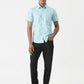 Sky Blue Printed Slim Fit Casual Shirt | Greenfibre