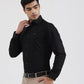 Black Solid Slim Fit Party Wear Shirt | Greenfibre